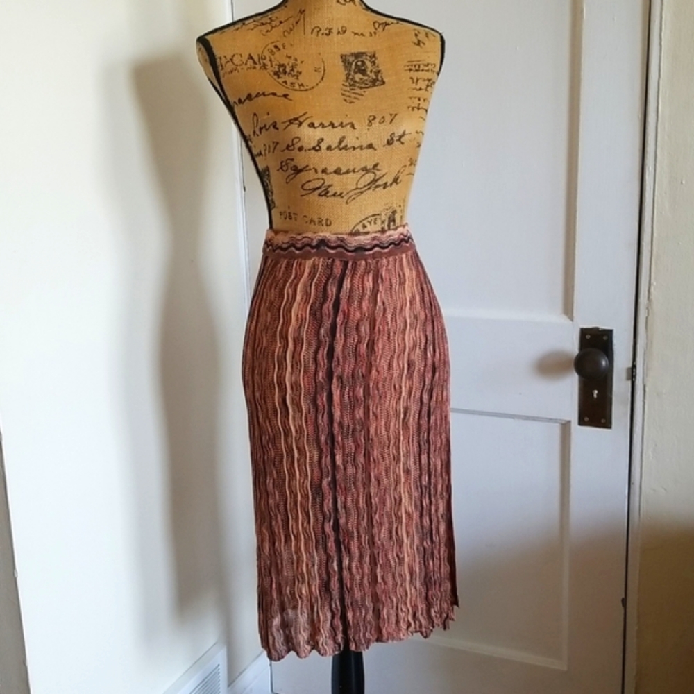 NWT Crochet Knit Multicolor Midi Skirt Size S